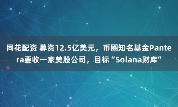 同花配资 募资12.5亿美元，币圈知名基金Pantera要收一家美股公司，目标“Solana财库”